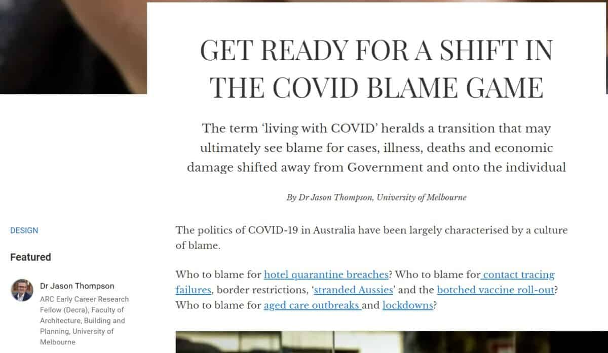 COVID, Blame and Employers